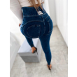 Legginsy modelujące / Double Push Up / DEEP BLUE / Wysoki stan / XS - S - M - L - XL